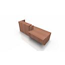 Balie Spezia, opbergplek, links, B 3060 x D 1125 x H 1130 mm, notenhout-Canaletto-patroon