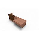 Balie Spezia, opbergplek, links, B 3060 x D 1125 x H 1130 mm, notenhout-Canaletto-patroon/leder bruin