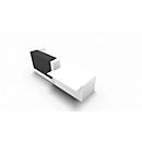 Balie Spezia, opbergplek, links, B 3060 x D 1125 x H 1130 mm, wit/leder grijs
