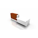 Balie Spezia, opbergplek, links, B 3060 x D 1125 x H 1130 mm, wit/oranje