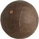 Balón asiento FRANKIE, imitación de cuero con estética vintage, balón interior de PVC, lazo de sujeción, marrón