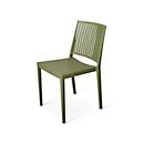 Baltimore stapelbare stoel, stapelbaar tot 4 stuks, UV- en waterbestendig, zithoogte 460 mm, L 560 x B 460 x H 820 mm, polypropyleen, olijfgroen, 4 stuks