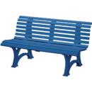 Banc de parc, 3 places, L 1500 mm, bleu