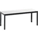 Banc de vestiaire Basic Plus, pour locaux humides, sans dossier, piétement à 4 branches gris noir RAL 7021, sans grille à chaussures, L 1000 mm, décor blanc