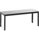 Banc de vestiaire Basic Plus, pour locaux humides, sans dossier, piétement à 4 branches gris noir RAL 7021, sans grille à chaussures, L 1000 mm, décor gris argenté