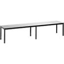Banc de vestiaire Basic Plus, pour locaux humides, sans dossier, piétement à 6 branches gris noir RAL 7021, sans grille à chaussures, L 1960 mm, décor gris argenté