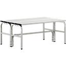 Banc de vestiaires, fil en inox/alu, double, L 1015 mm, gris clair
