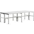 Banc de vestiaires, fil en inox/alu, double, L 1500 mm, gris clair