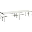 Banc de vestiaires, fil en inox/alu, double, L 2000 mm, gris clair