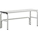 Banc de vestiaires, fil en inox/alu, simple, L 1015 mm, gris clair