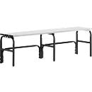 Banc de vestiaires, fil en inox/alu, simple, L 1500 mm, anthracite
