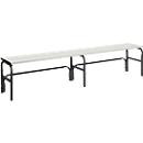 Banc de vestiaires, fil en inox/alu, simple, L 2000 mm, anthracite