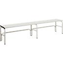 Banc de vestiaires, fil en inox/alu, simple, L 2000 mm, gris clair