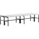 Banc de vestiaires, fils en acier/alu, double, 2000 mm de long, anthracite