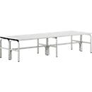 Banc de vestiaires, fils en acier/alu, double, 2000 mm de long, gris clair