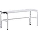 Banc de vestiaires, fils en acier/alu, simple, 1015 mm de long, gris clair