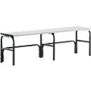 Banc de vestiaires, fils en acier/alu, simple, 1500 mm de long, anthracite