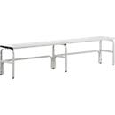Banc de vestiaires, fils en acier/alu, simple, 2000 mm de long, gris clair