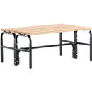 Banc de vestiaires, fils en acier/bois, double, L 1015 mm, anthracite