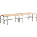 Banc de vestiaires, fils en acier/bois, double, L 2000 mm, anthracite