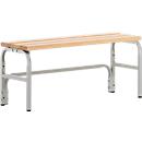 Banc de vestiaires, fils en acier/bois, simple, L 1015 mm, gris clair