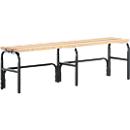 Banc de vestiaires, fils en acier/bois, simple, L 1500 mm, anthracite