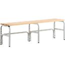 Banc de vestiaires, fils en acier/bois, simple, L 1500 mm, gris clair