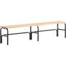 Banc de vestiaires, fils en acier/bois, simple, L 2000 mm, anthracite