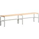 Banc de vestiaires, fils en acier/bois, simple, L 2000 mm, gris clair
