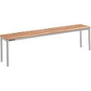 Banc en bois pour vestiaires Schäfer Shop Select - l. 1495 x P 310 x H 415 mm - gris clair