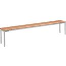 Banc en bois pour vestiaires Schäfer Shop Select, l. 1995 x P 310 x H 415 mm - gris clair