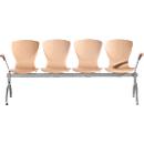 Banc en ligne Bingo 4 places, sans assise rembourrée 