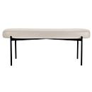 Banc meet® by Paperflow GAIA, ovale L, revêtement en similicuir blanc résistant aux désinfectants, piètement 4 pieds noir mat, L 1180 x P 420 x H 455 mm
