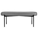 Banc meet® by Paperflow GAIA, ovale L, revêtement en similicuir gris résistant aux désinfectants, piètement 4 pieds noir mat, L 1180 x P 420 x H 455 mm