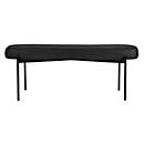 Banc meet® by Paperflow GAIA, ovale L, revêtement en similicuir noir résistant aux désinfectants, piètement 4 pieds noir mat, L 1180 x P 420 x H 455 mm