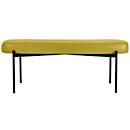 Banc meet® by Paperflow GAIA, ovale L, revêtement en similicuir vert résistant aux désinfectants, piètement 4 pieds noir mat, L 1180 x P 420 x H 455 mm