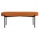 Banc meet® by Paperflow GAIA, ovale L, revêtement tissu couleur rouille, piètement 4 pieds noir mat, L 1180 x P 420 x H 455 mm