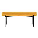 Banc meet® by Paperflow GAIA, ovale L, revêtement tissu safran, piètement 4 pieds noir mat, L 1180 x P 420 x H 455 mm