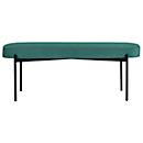 Banc meet® by Paperflow GAIA, ovale L, revêtement tissu vert, piètement 4 pieds noir mat, L 1180 x P 420 x H 455 mm