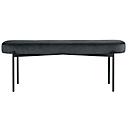 Banc meet® by Paperflow GAIA, ovale L, revêtement velours anthracite, piètement 4 pieds noir mat, L 1180 x P 420 x H 455 mm