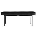 Banc meet® by Paperflow GAIA, ovale L, revêtement velours noir, piètement 4 pieds noir mat, L 1180 x P 420 x H 455 mm