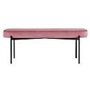Banc meet® by Paperflow GAIA, ovale L, revêtement velours rosé, piètement 4 pieds noir mat, L 1180 x P 420 x H 455 mm