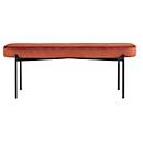Banc meet® by Paperflow GAIA, ovale L, revêtement velours rouille, piètement 4 pieds noir mat, L 1180 x P 420 x H 455 mm