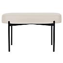 Banc meet® by Paperflow GAIA, ovale M, revêtement en similicuir blanc résistant aux désinfectants, piètement à 4 pieds noir mat, L 790 x P 420 x H 455 mm