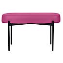 Banc meet® by Paperflow GAIA, ovale M, revêtement en similicuir lilas résistant aux désinfectants, piètement 4 pieds noir mat, L 790 x P 420 x H 455 mm