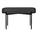 Banc meet® by Paperflow GAIA, ovale M, revêtement en similicuir noir résistant aux désinfectants, piètement 4 pieds noir mat, L 790 x P 420 x H 455 mm