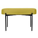 Banc meet® by Paperflow GAIA, ovale M, revêtement en similicuir vert résistant aux désinfectants, piètement 4 pieds noir mat, L 790 x P 420 x H 455 mm