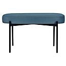 Banc meet® by Paperflow GAIA, ovale M, revêtement tissu bleu, piètement 4 pieds noir mat, L 790 x P 420 x H 455 mm