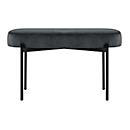 Banc meet® by Paperflow GAIA, ovale M, revêtement velours anthracite, piètement 4 pieds noir mat, L 790 x P 420 x H 455 mm