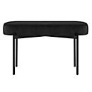 Banc meet® by Paperflow GAIA, ovale M, revêtement velours noir, piètement 4 pieds noir mat, L 790 x P 420 x H 455 mm